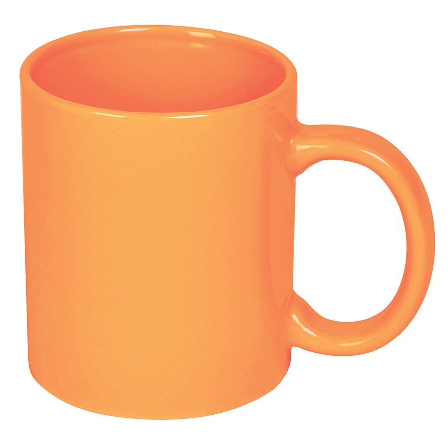 Кружка; оранжевый; 320 мл; тонкая керамика; деколь, оранжевый, керамика