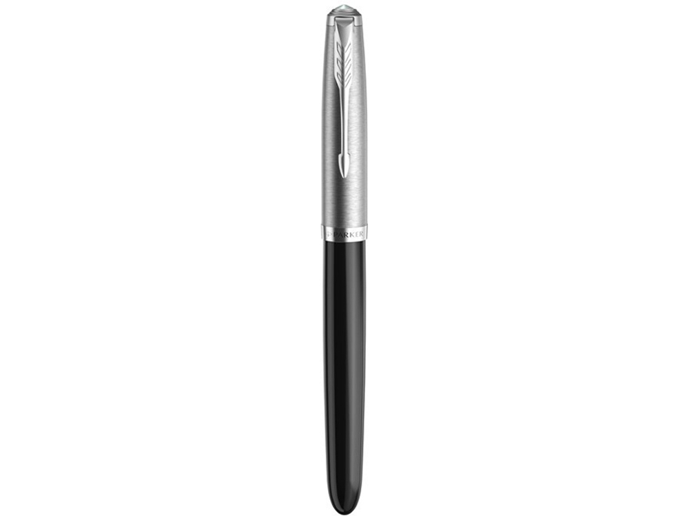 Ручка перьевая Parker 51 Core, F, черный, серебристый, металл