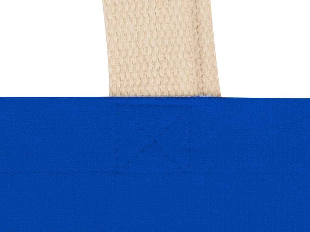 Сумка для шопинга «Steady» хлопковая с парусиновыми ручками, 260 г/м2, синий, хлопок