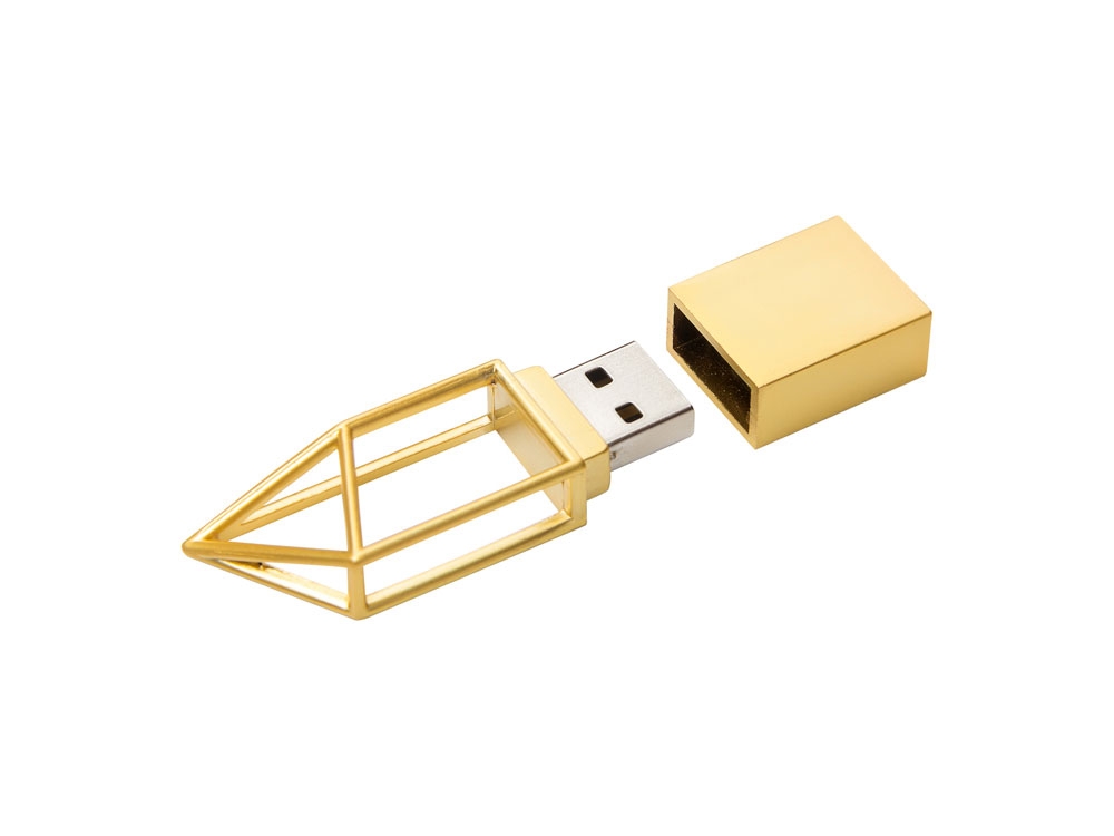 USB 2.0- флешка на 32 Гб «Геометрия», желтый, металл