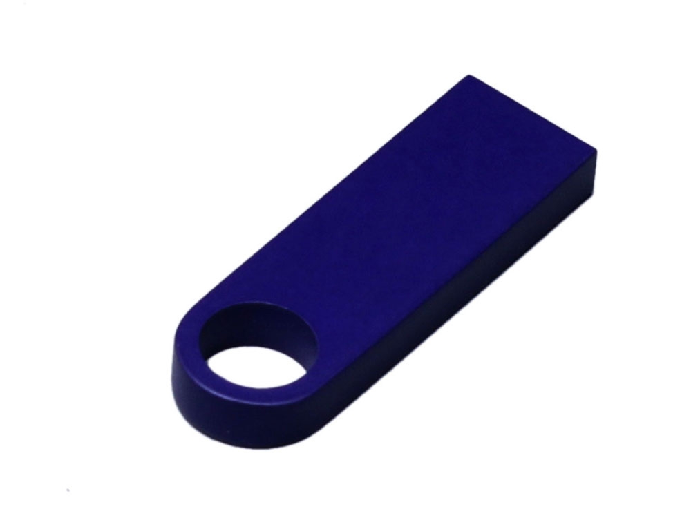 USB 2.0-флешка на 512 Мбайт с мини чипом и круглым отверстием, синий, металл