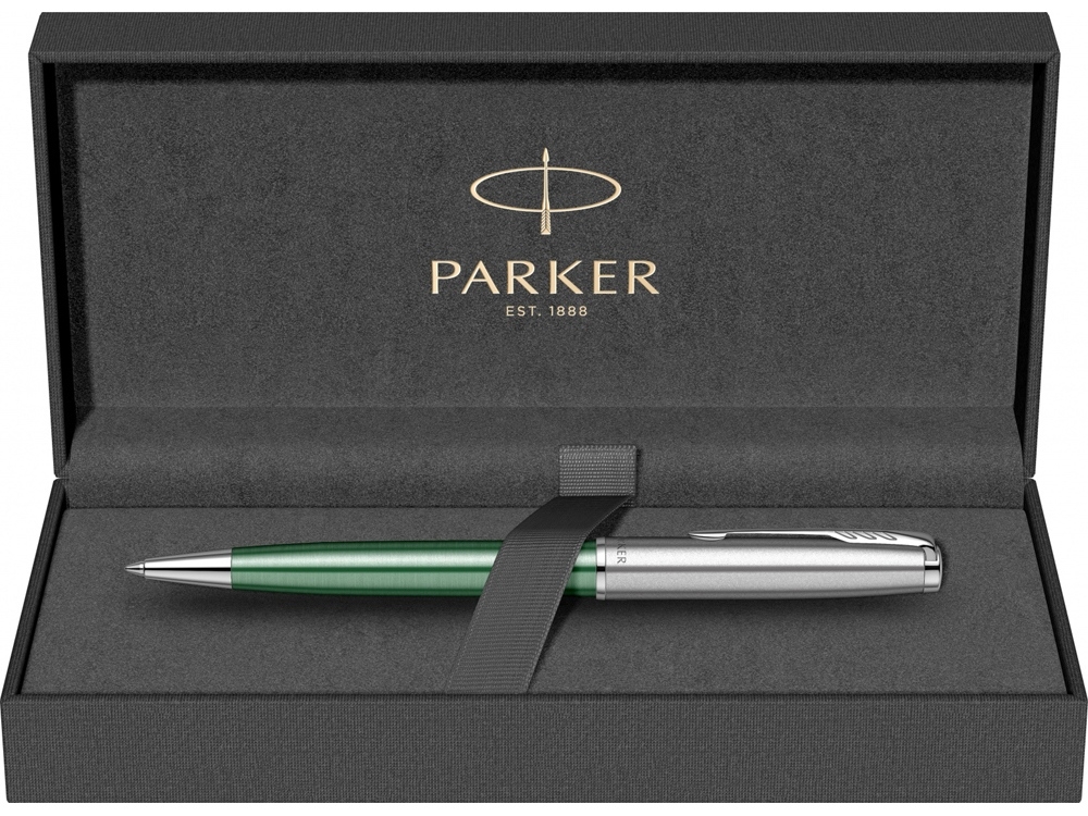 Ручка шариковая Parker «Sonnet Essentials Green SB Steel CT», зеленый, серебристый, металл