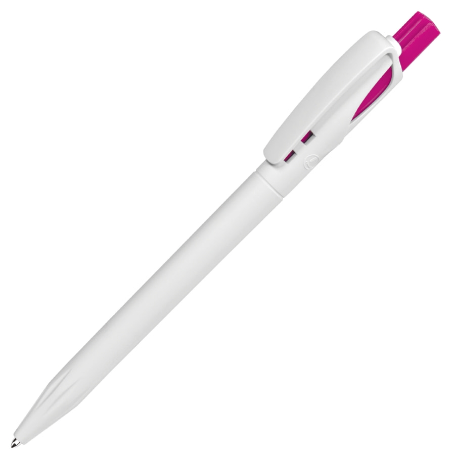 Ручка шариковая TWIN WHITE, белый/розовый, пластик, белый, розовый, пластик