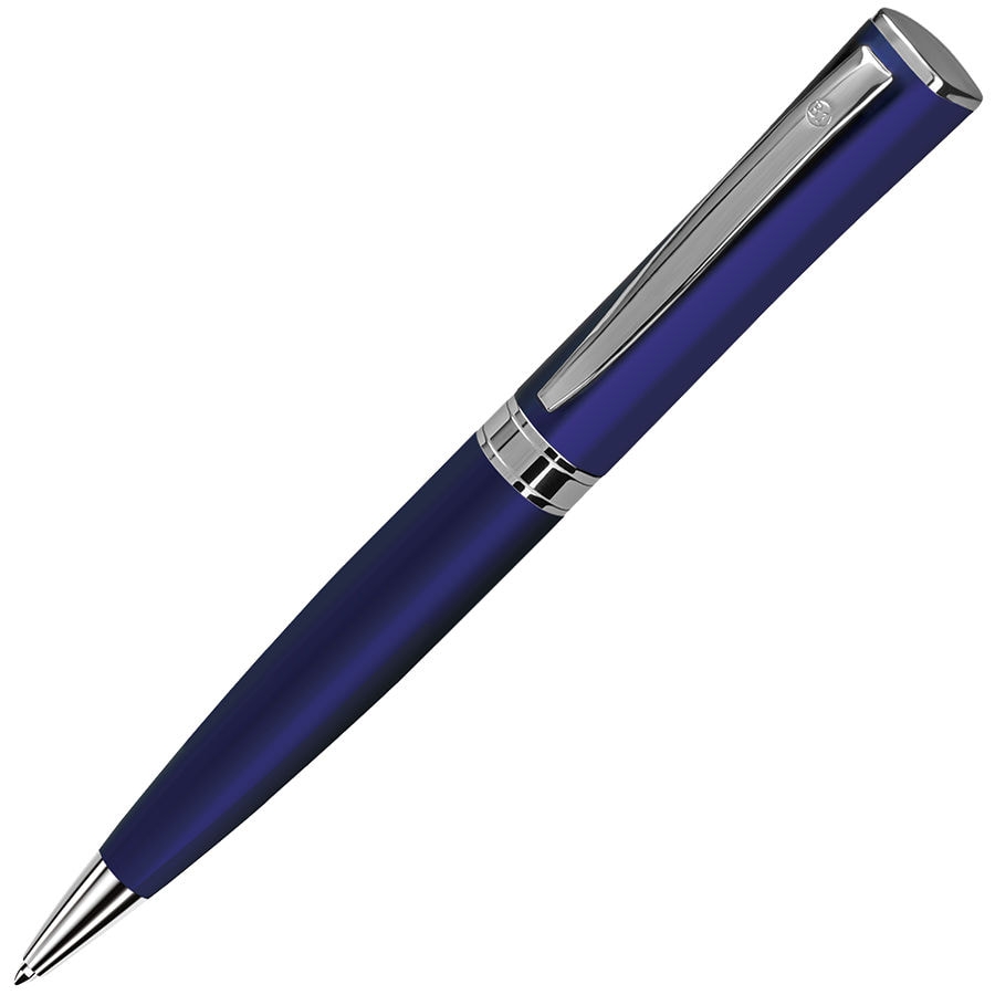 WIZARD, ручка шариковая, синий/хром, металл, синий, серебристый, металл