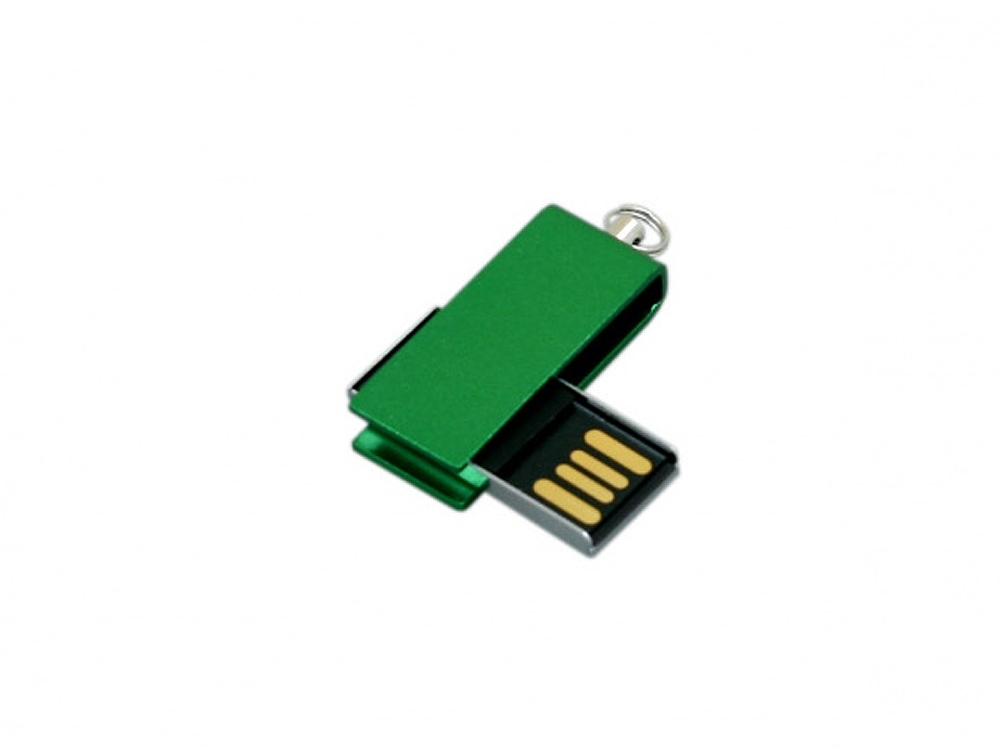 USB 2.0- флешка мини на 64 Гб с мини чипом в цветном корпусе, зеленый, металл