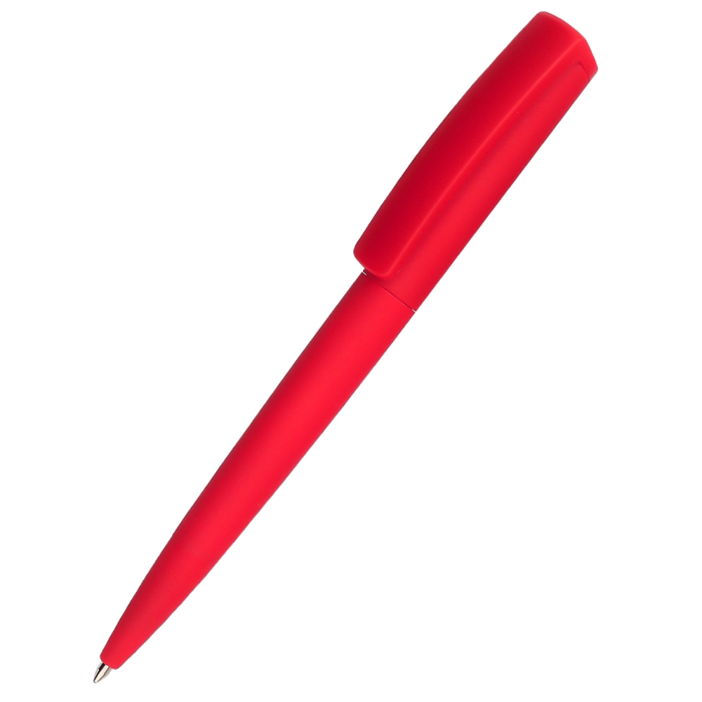 Ручка пластиковая Jangle, софт-тач, красная, красный