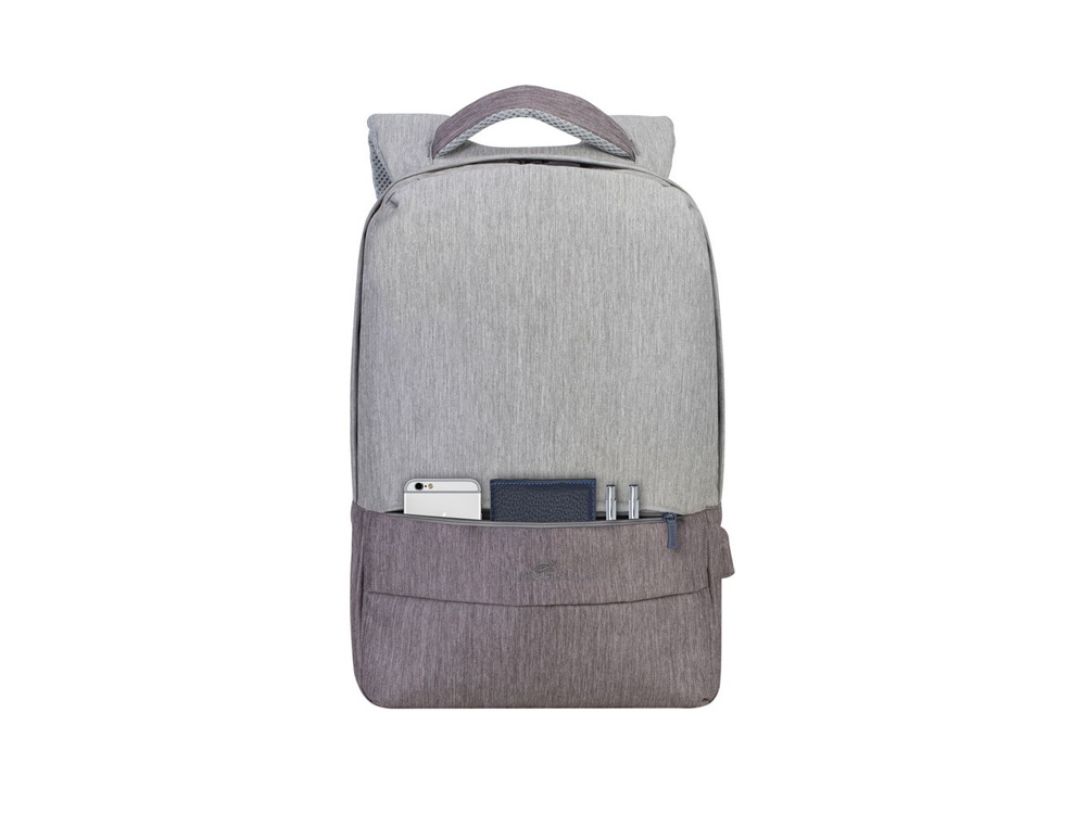 Рюкзак для ноутбука 15.6", коричневый, серый, полиэстер