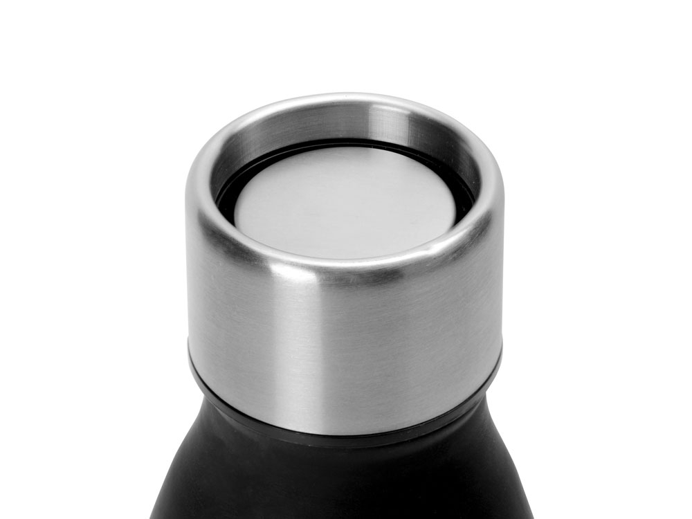 Вакуумная герметичная термобутылка «Fuse» с 360° крышкой, 500 мл, черный, металл, soft touch
