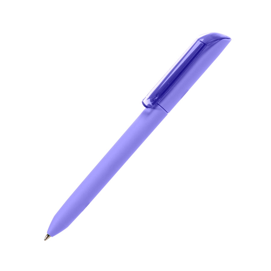 Ручка шариковая FLOW PURE, сиреневый корпус/прозрачный клип, покрытие soft touch, пластик, фиолетовый, пластик