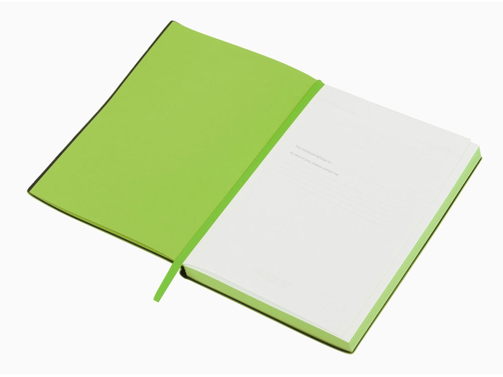 Бизнес-блокнот А5 «C1» soft-touch, зеленый, кожзам, soft touch
