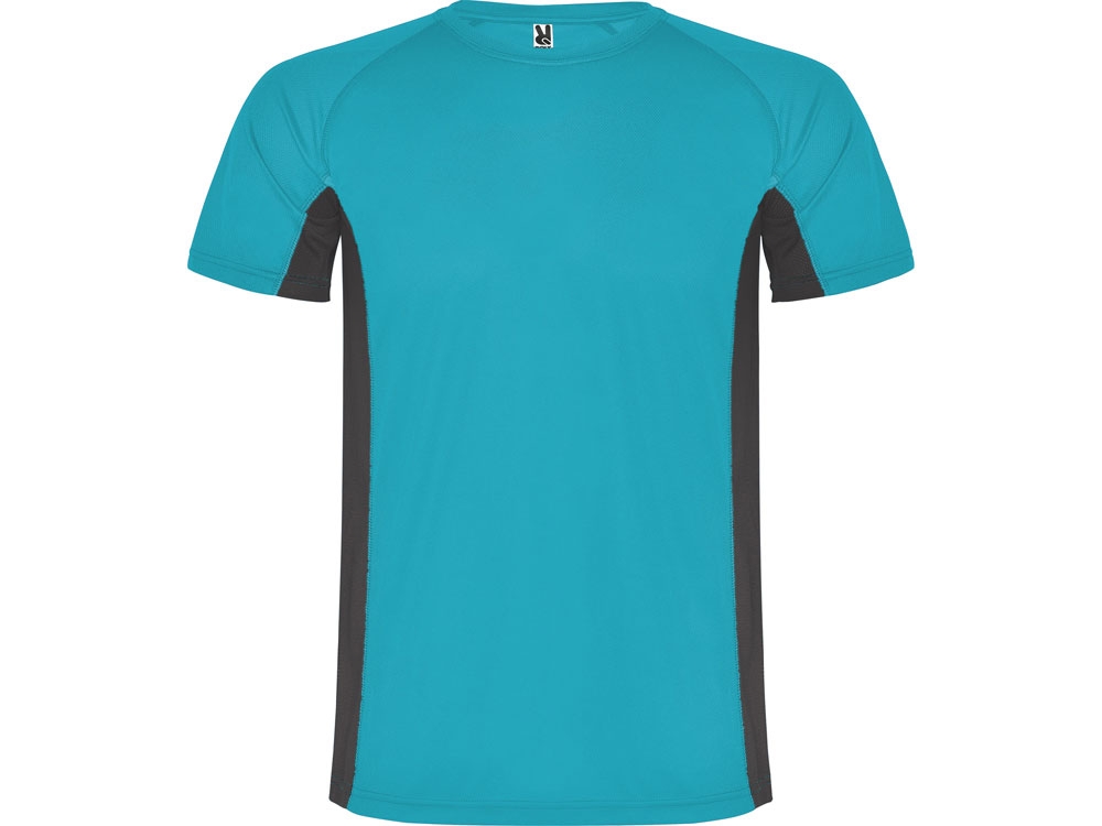 Спортивная футболка «Shanghai» мужская, серый, бирюзовый, полиэстер