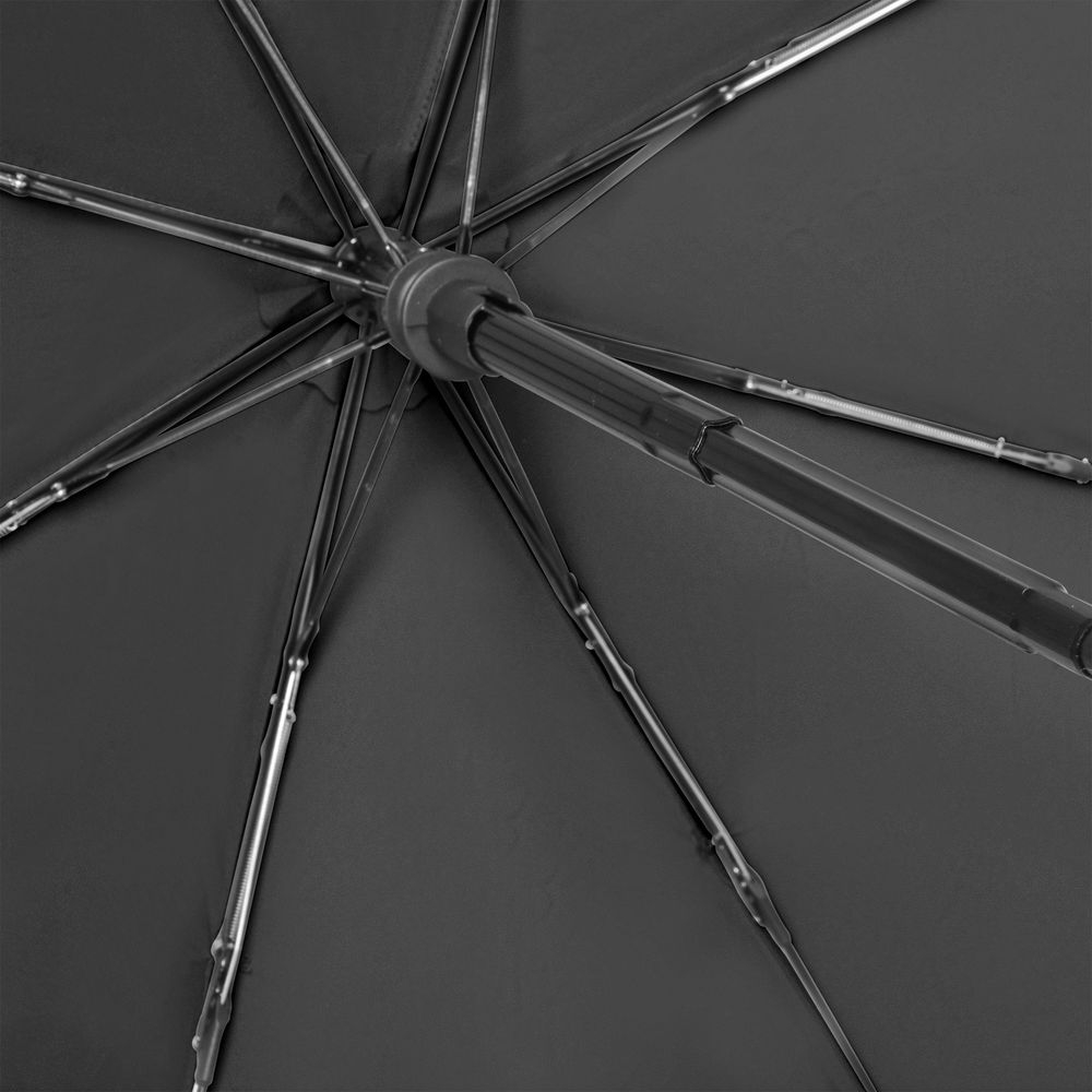 Зонт складной Carbonsteel Magic, черный, черный, купол - эпонж, алюминий; ручка - пластик, 190t; рама - металл; спицы - карбон