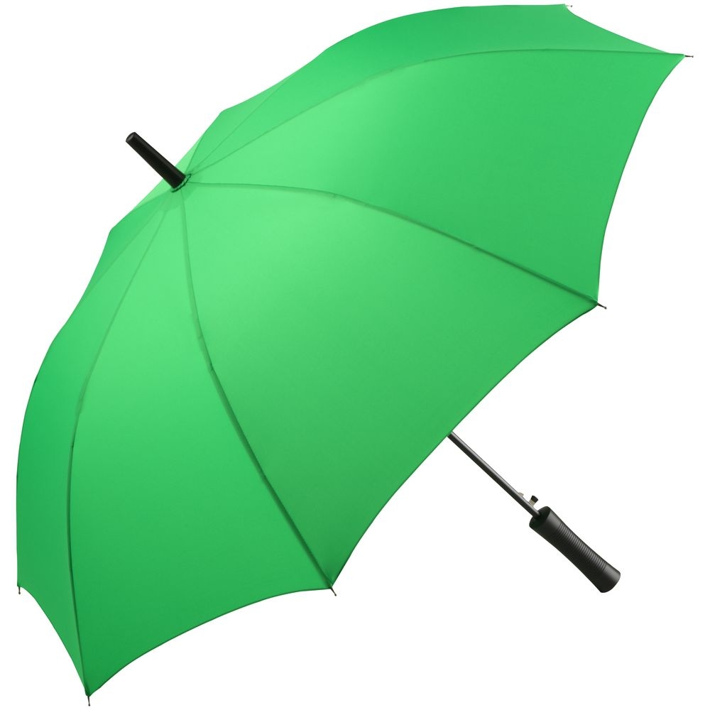 Зонт-трость Lanzer, светло-зеленый, зеленый, оцинкованная сталь, купол - эпонж; ручка - пластик; каркас - стеклопластик