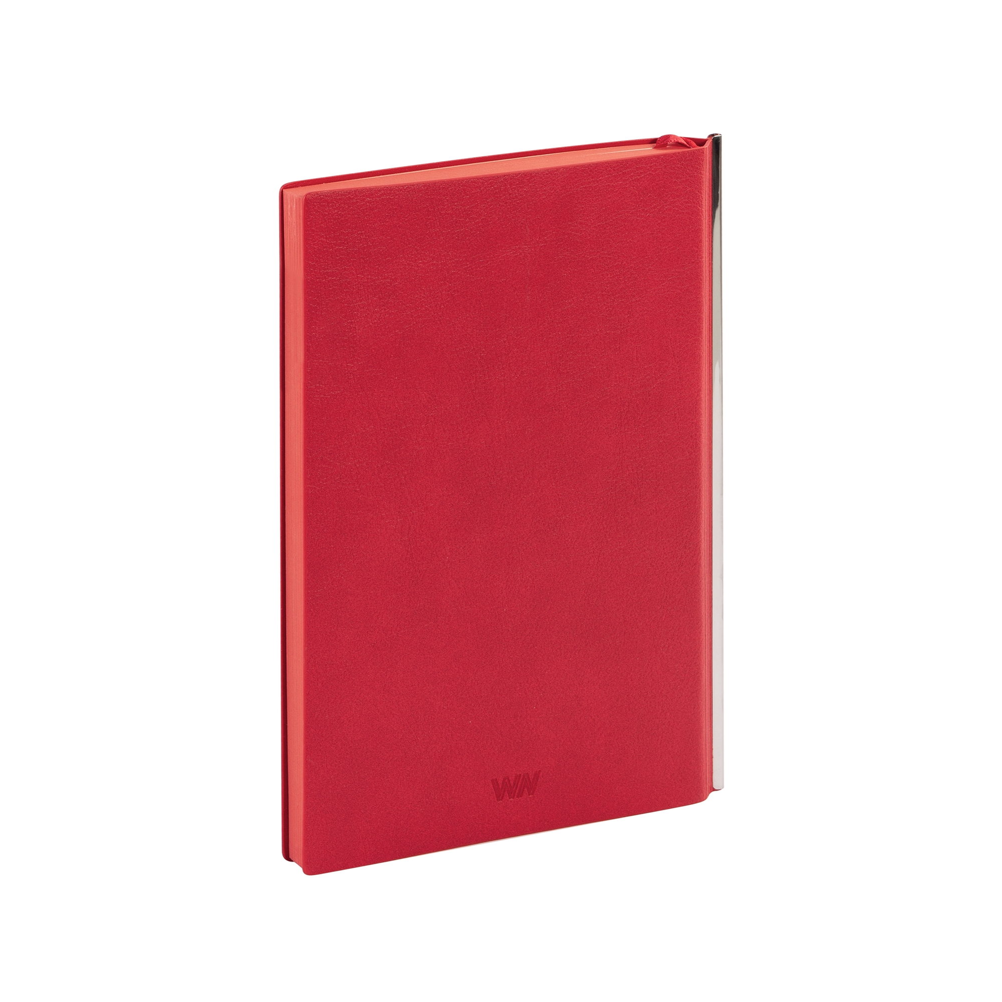 Ежедневник недатированный "Аскона", формат А5, гибкая обложка, красный, металл, кожзам