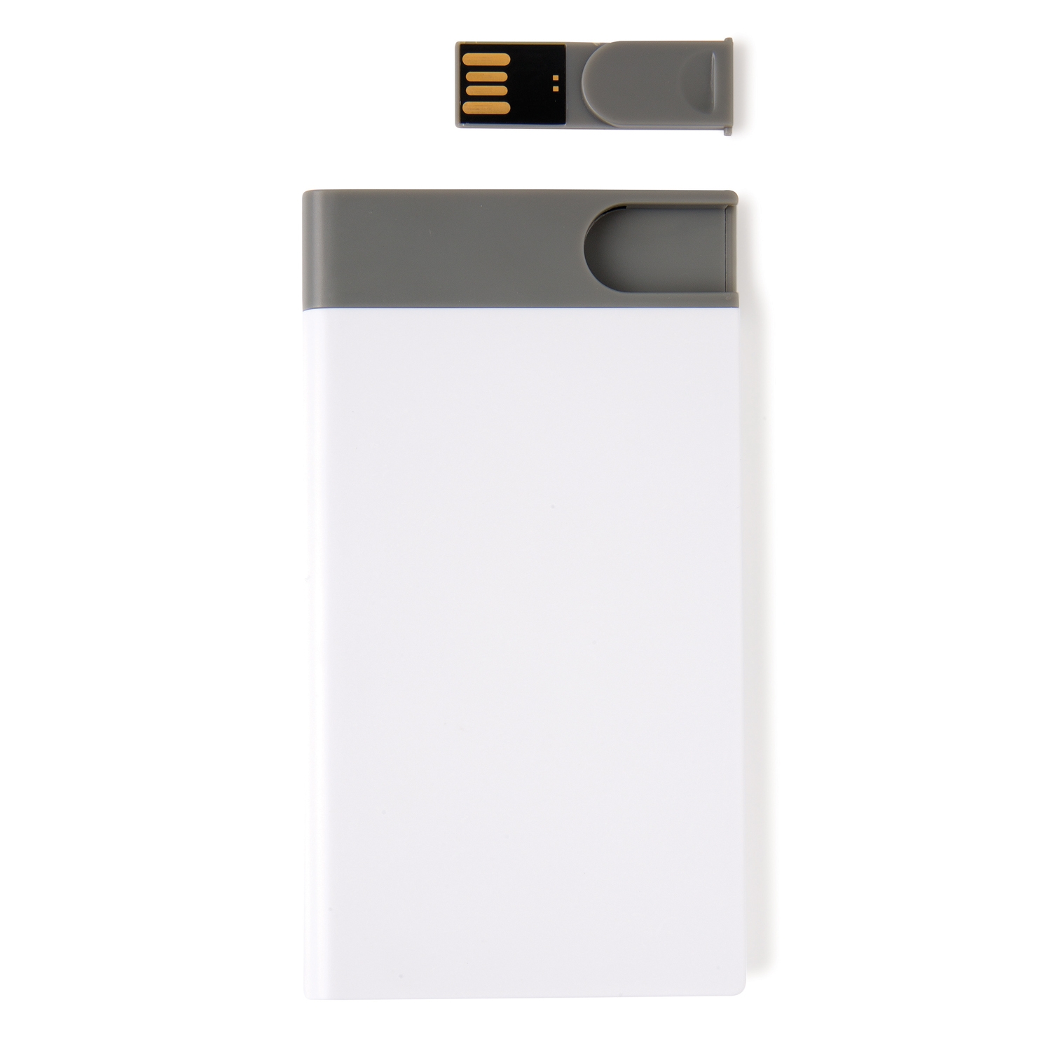 Зарядное устройство с USB–флешкой на 8 ГБ, 2500 mAh, белый, abs