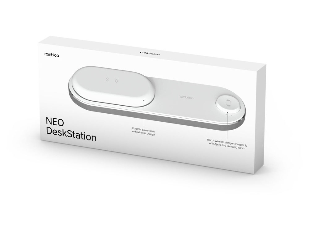 Беспроводное зарядное устройство «NEO DeskStation», белый, пластик