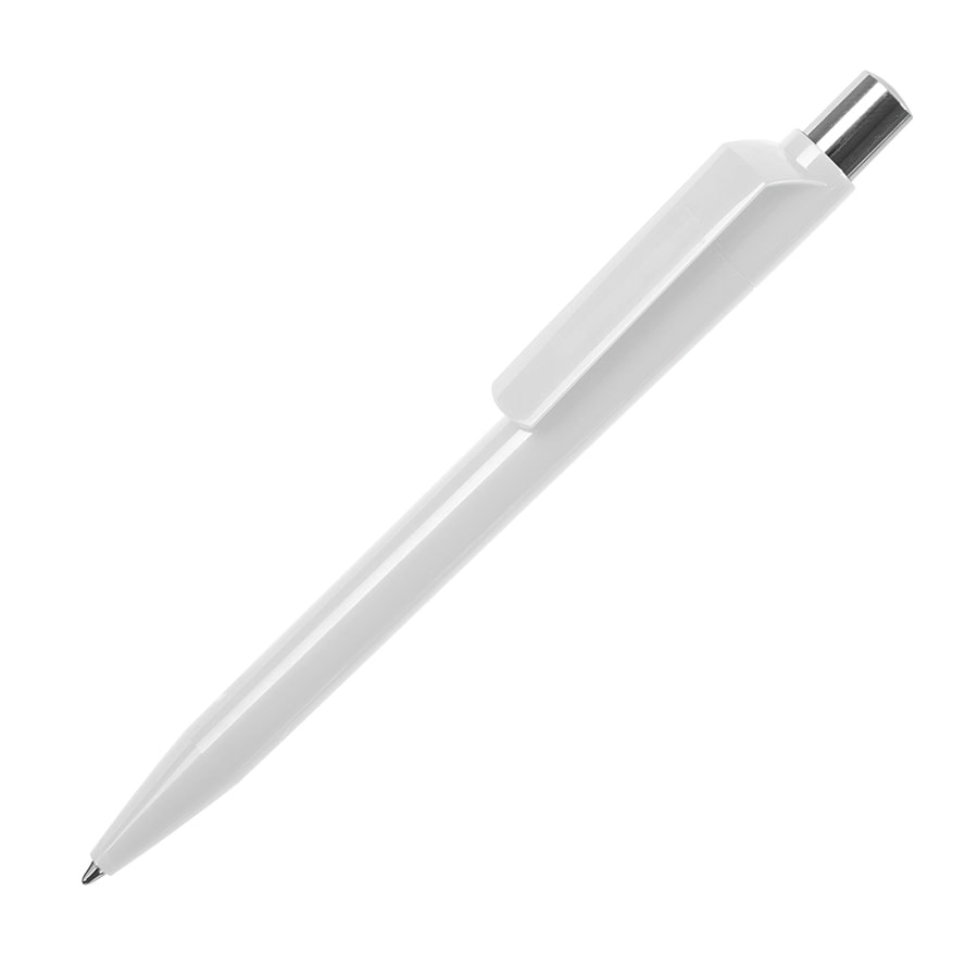 Ручка шариковая DOT, белый, пластик, белый, пластик