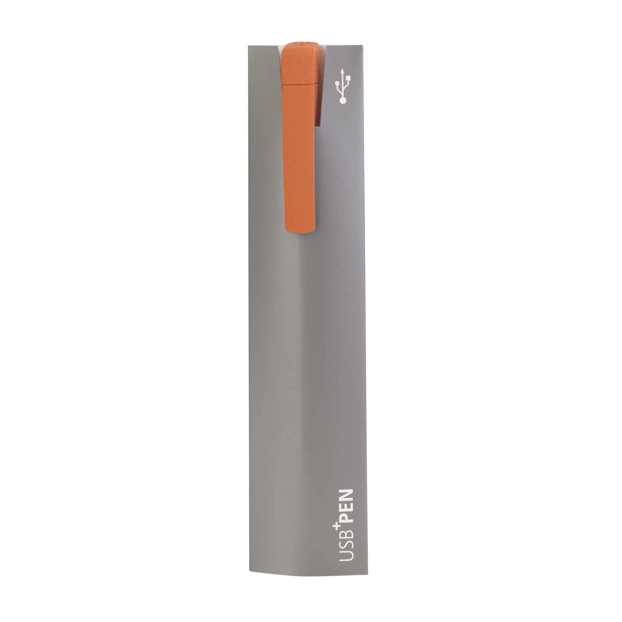 Ручка с флеш-картой USB 8GB «TURNUSsoftgrip M», оранжевый, пластик/soft grip/металл