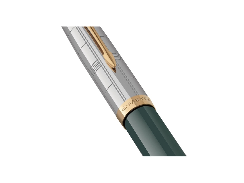 Ручка шариковая Parker 51 Premium, зеленый, желтый, серебристый, металл