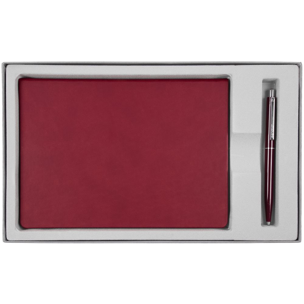 Набор Brand Tone, бордовый, бордовый, металл; коробка - картон, ежедневник - искусственная кожа; ручка - пластик