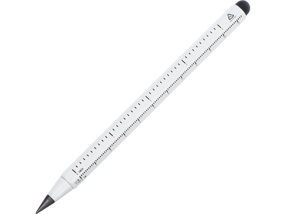 Вечный карандаш с линейкой и стилусом «Sicily», белый