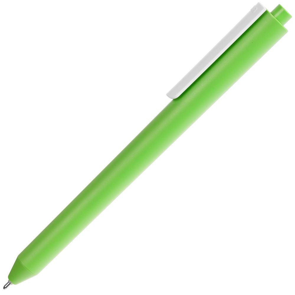 Ручка шариковая Pigra P03 Mat, светло-зеленая с белым, зеленый, белый