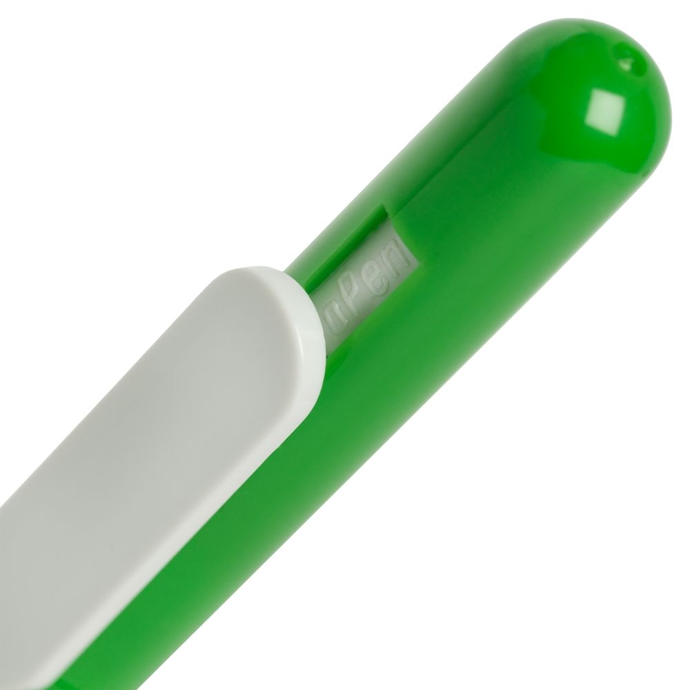 Ручка шариковая Swiper, зеленая с белым, зеленый, белый, пластик