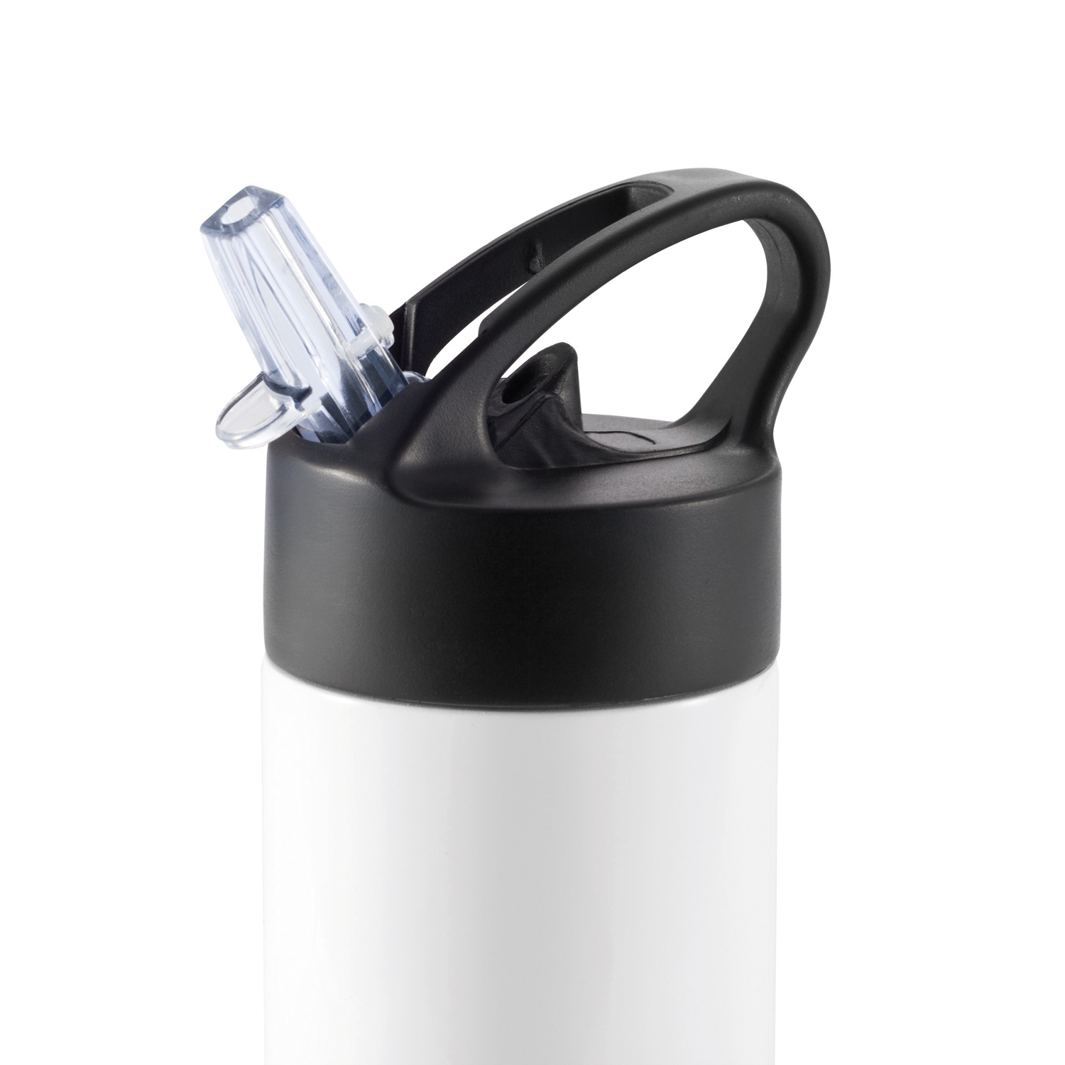 Спортивная бутылка для воды с трубочкой, 500 мл, белый, нержавеющая сталь; pp