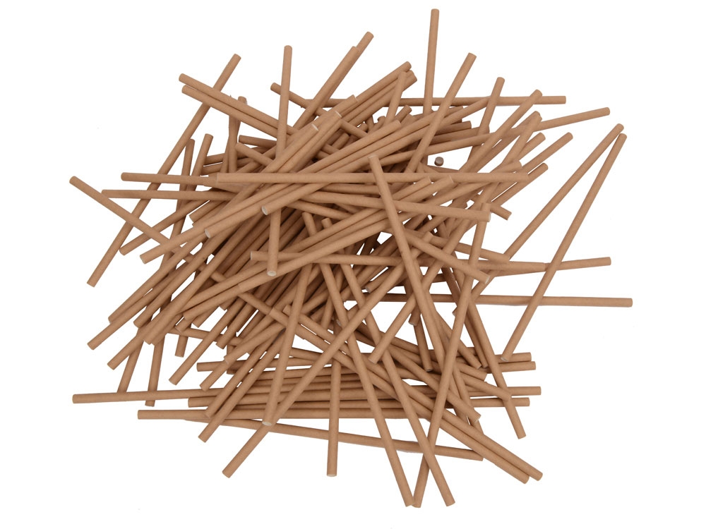 Набор крафтовых трубочек «Kraft straw», коричневый, бумага