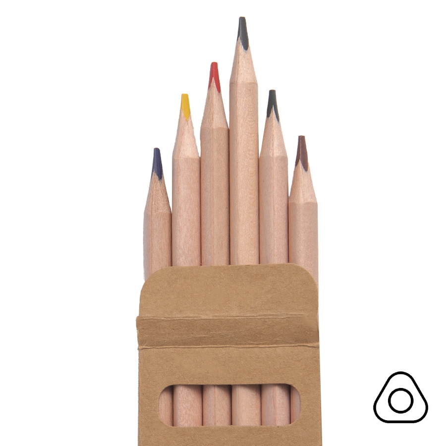 Набор цветных карандашей KINDERLINE small, 6 цветов, дерево, картон, бежевый