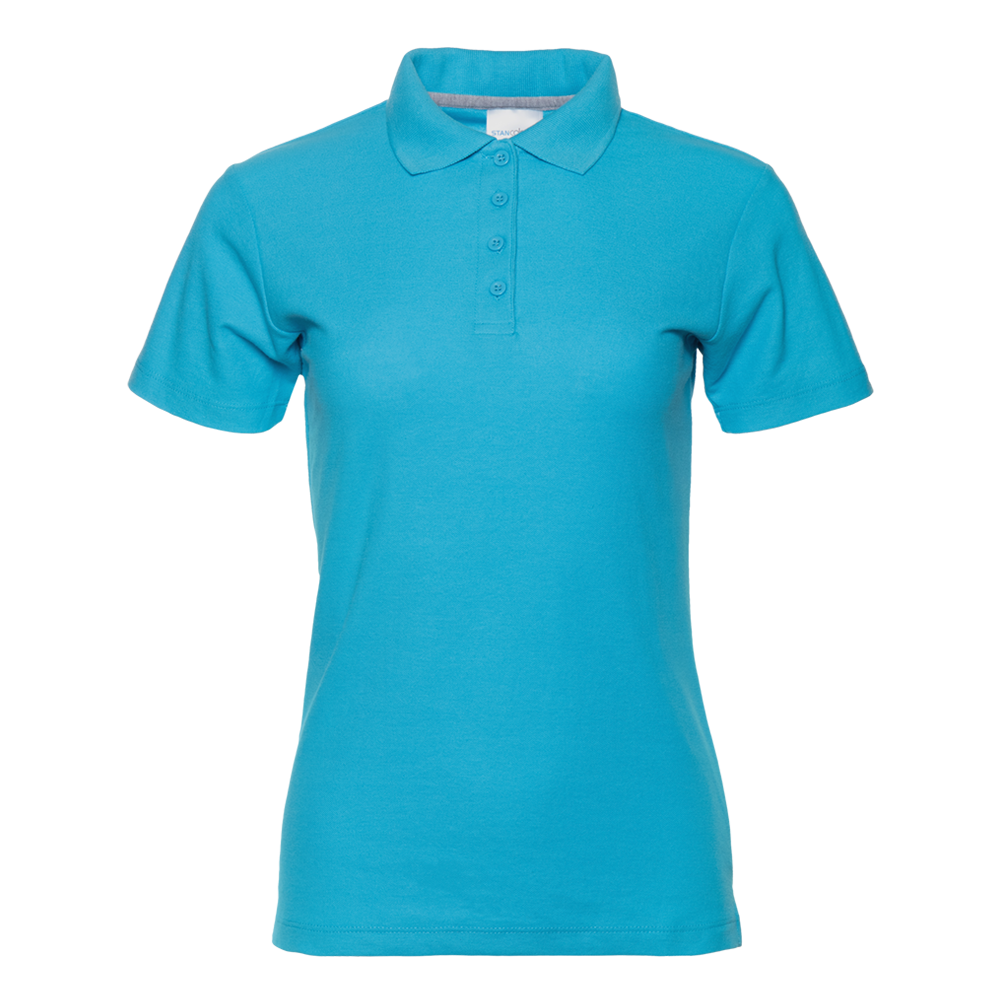 Рубашка поло женская STAN хлопок/полиэстер 185, 04WL, Бирюзовый, бирюзовый, 185 гр/м2, хлопок