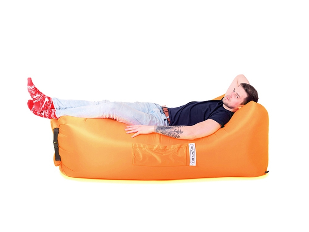 Надувной диван «Биван 2.0», оранжевый, полиэстер