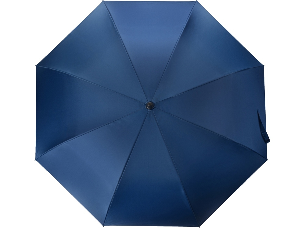 Зонт-трость «Lunker» с большим куполом (d120 см), синий, полиэстер, soft touch