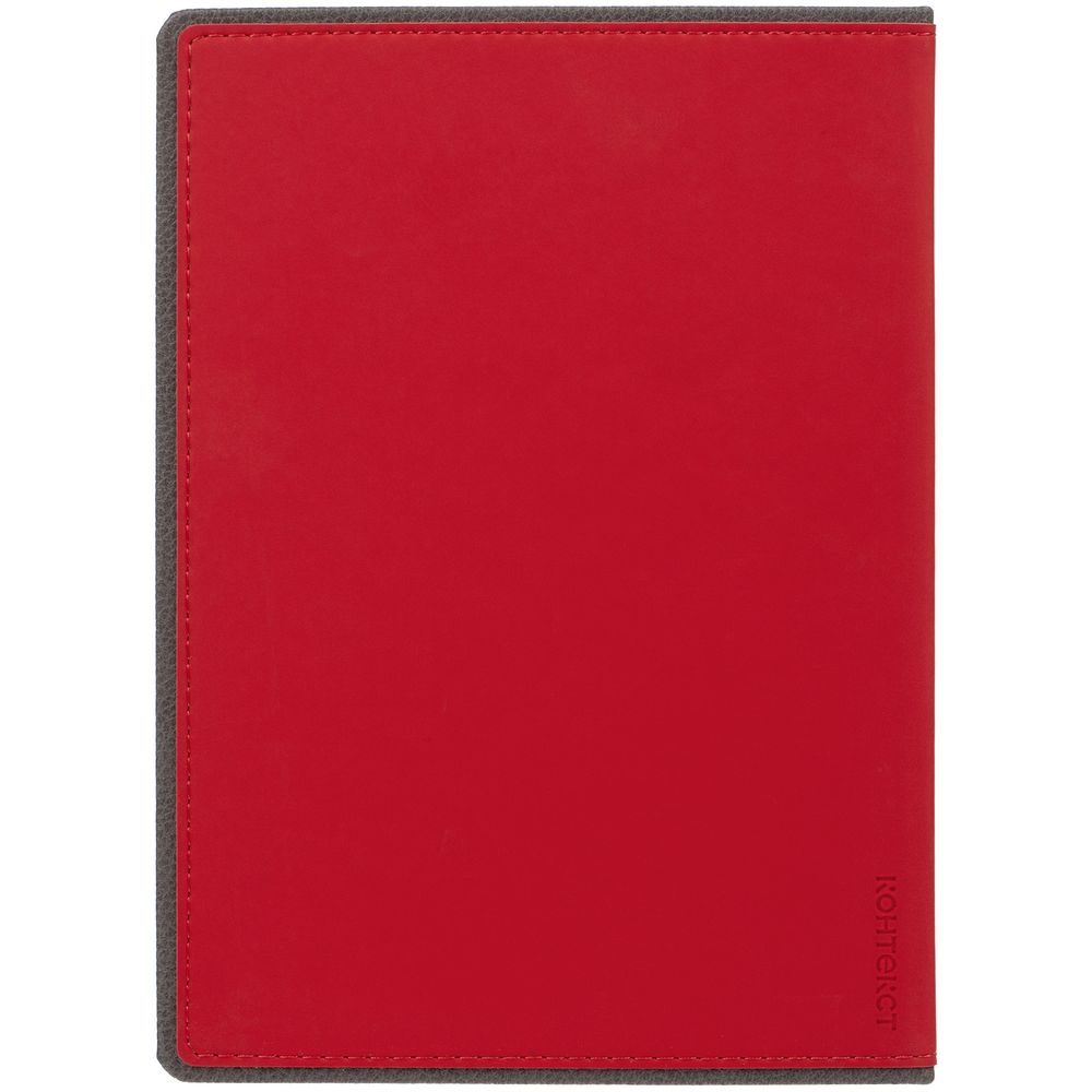 Ежедневник Frame, недатированный, красный с серым, красный, серый, искусственная кожа; покрытие софт-тач