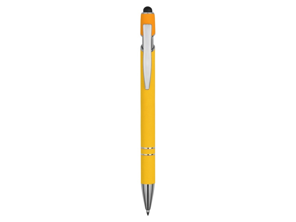 Ручка-стилус металлическая шариковая «Sway» soft-touch, желтый, soft touch