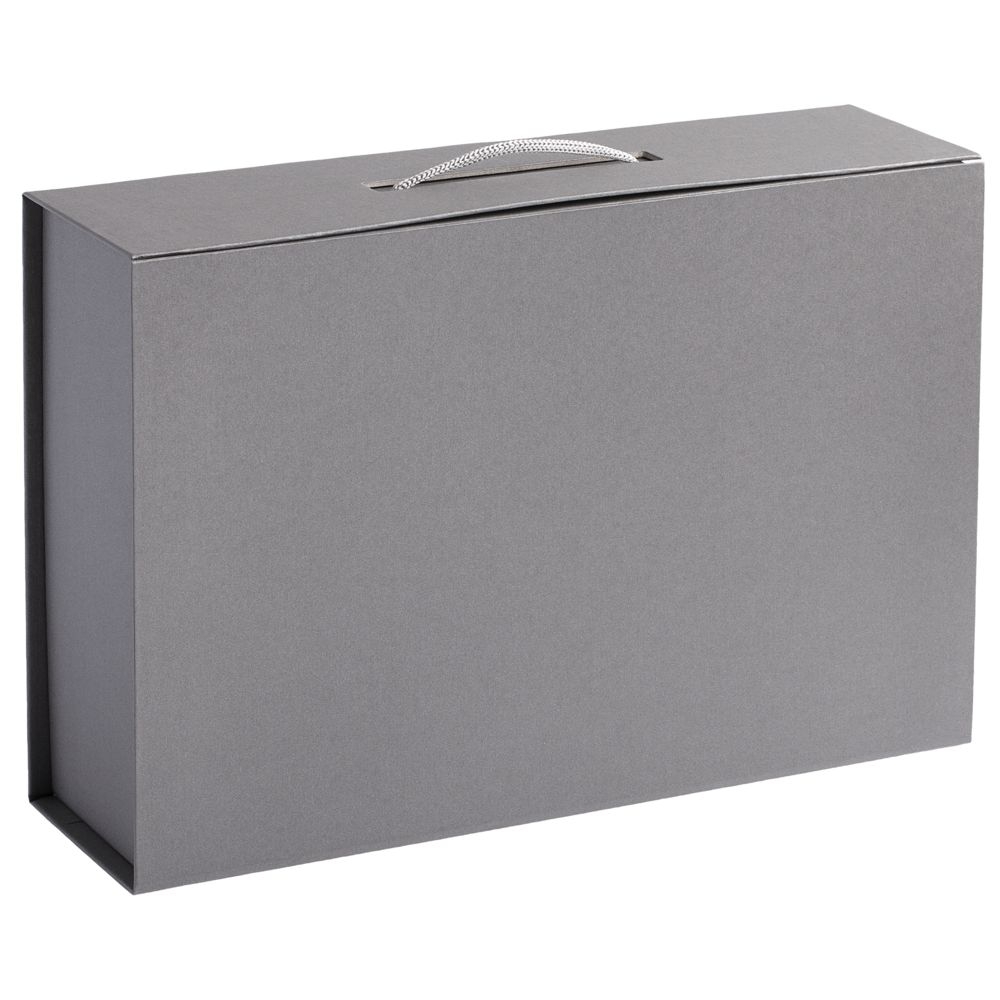 Коробка Case, подарочная, серебристая, серебристый, картон