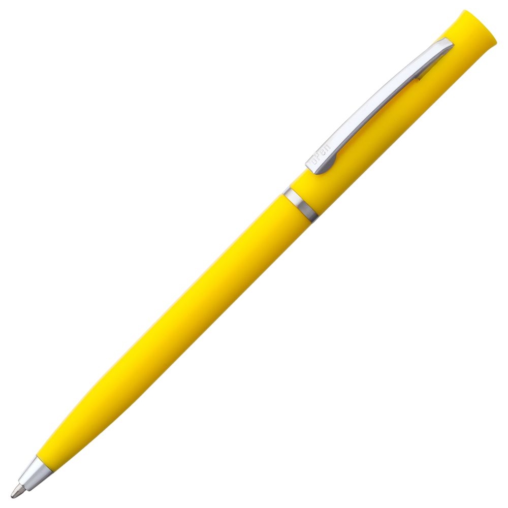 Ручка шариковая Euro Chrome, желтая, желтый, пластик; металл