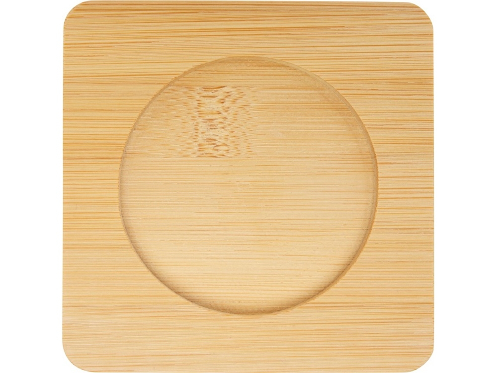 Стеклянный стакан «Manti» с двойными стенками и подставкой, 250 мл, 2 шт, натуральный, бамбук, стекло