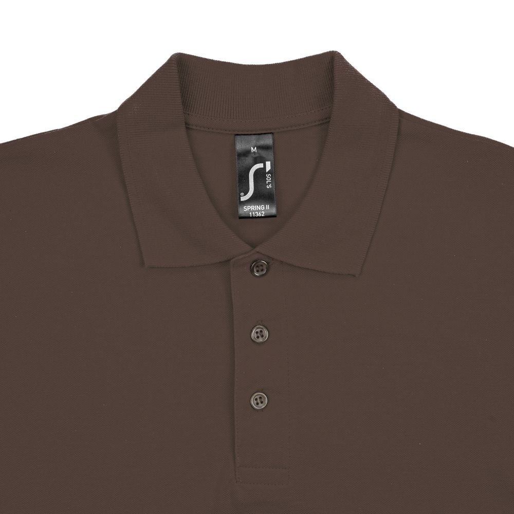 Рубашка поло мужская Spring 210, шоколадно-коричневая, коричневый, хлопок