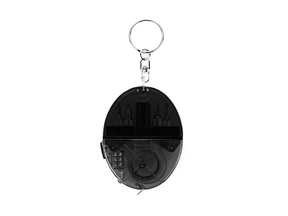 Брелок-рулетка «Кристалл», 1м, черный, пластик, металл