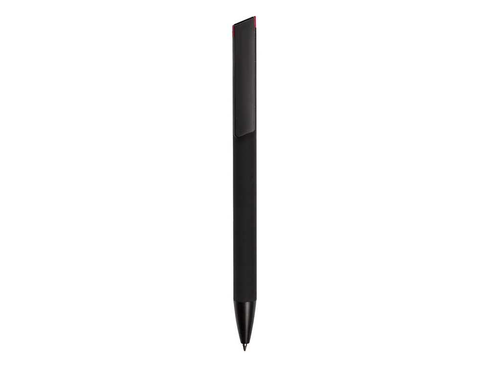 Ручка металлическая шариковая «Taper Metal» soft-touch, черный, красный