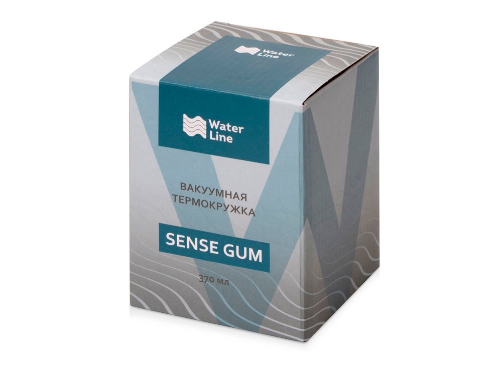 Вакуумная термокружка «Sense Gum», непротекаемая крышка, soft-touch, синий, металл, soft touch