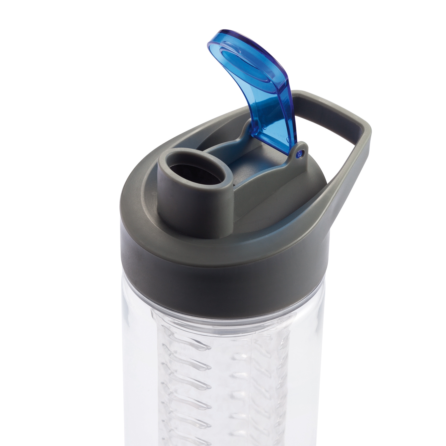 Бутылка для воды Tritan с контейнером для фруктов, 800 мл, синий, tritan; pp