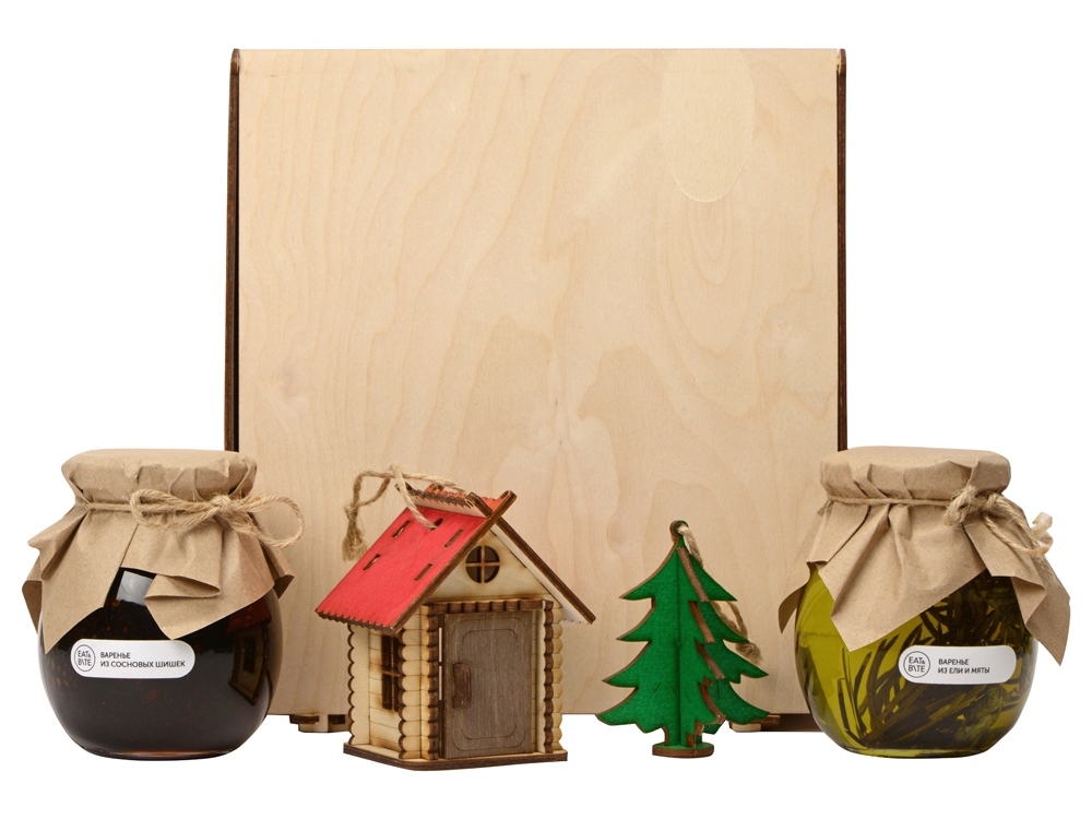 Подарочный набор «Decoration Deluxe» с двумя видами варенья, натуральный, дерево
