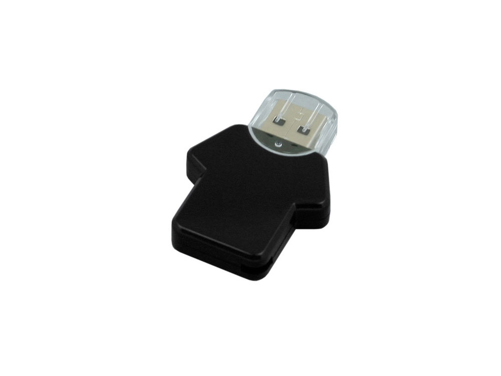 USB 2.0- флешка на 4 Гб в виде футболки, черный, пластик