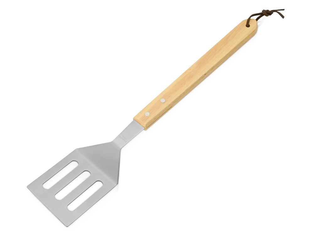 Лопатка для барбекю с деревянной ручкой "BBQ", серебристый, металл