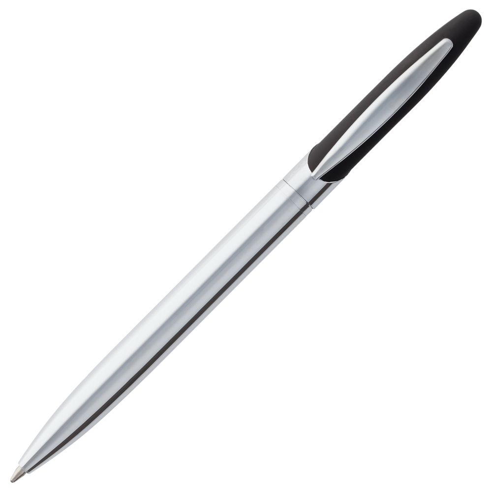 Ручка шариковая Dagger Soft Touch, черная, черный, металл; покрытие софт-тач