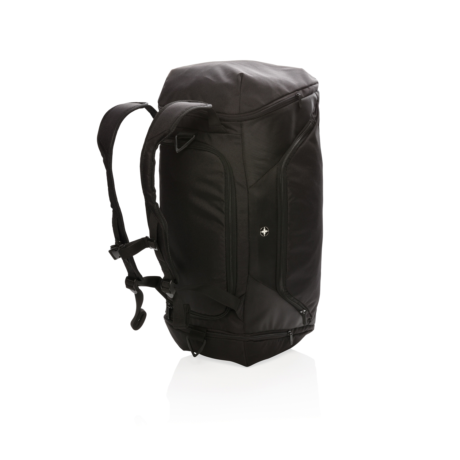 Спортивная сумка-рюкзак Swiss peak с защитой от считывания данных RFID, черный, полиэстер; полиэстер