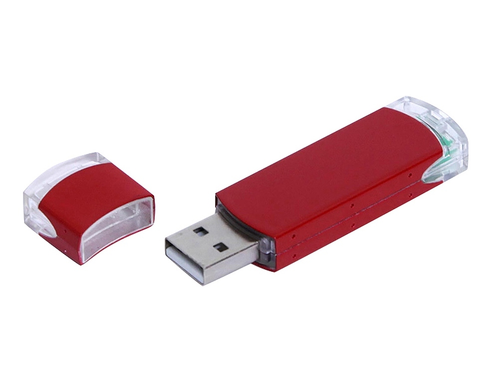 USB 2.0- флешка промо на 32 Гб прямоугольной классической формы, красный, металл