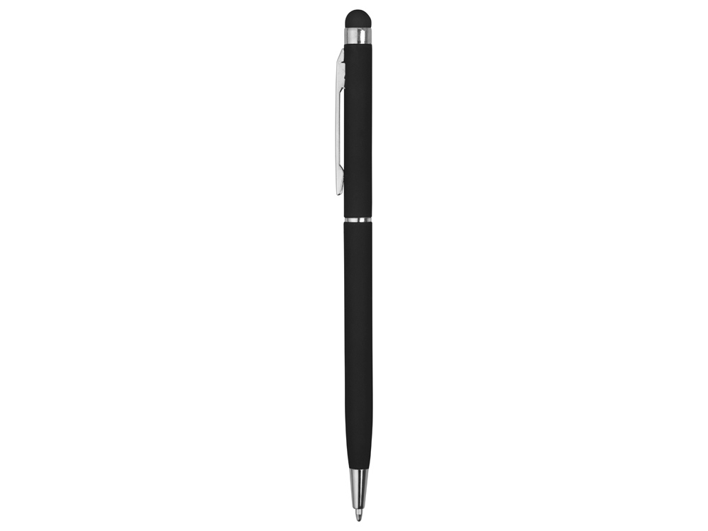 Ручка-стилус металлическая шариковая «Jucy Soft» soft-touch, черный, soft touch